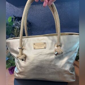 Kate Spade Metallic Gold Rope Handle Tote